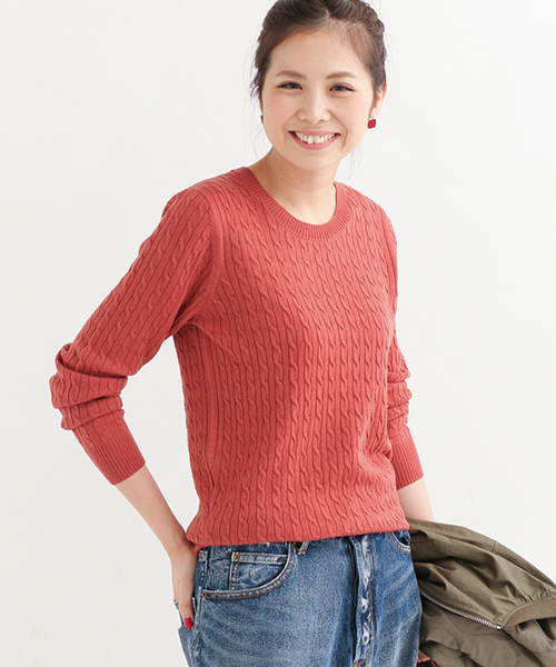 URBAN RESEARCH Sonny Label(アーバンリサーチサニーレーベル)の「Sonny Label ウォッシャブルウールケーブルプルオーバー(ニット/セーター・レディース・テラコッタ/ベージュ/ネイビー/ブラウン系その他/グレー・FREE)」の3枚目の写真