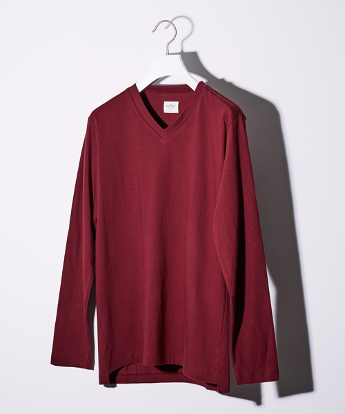 STUDIOUS(ステュディオス)の「【ZOZO限定】STUDIOUS シルキータッチVネックロンT - made in japan - (Tシャツ/カットソー・メンズ・ブルー/ホワイト/ブラック/ワイン/イエロー・3/2/1)」の5枚目の写真