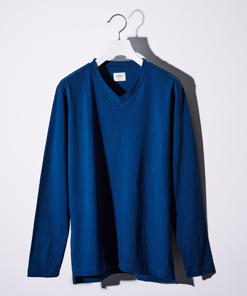 STUDIOUS(ステュディオス)の「【ZOZO限定】STUDIOUS シルキータッチVネックロンT - made in japan - (Tシャツ/カットソー・メンズ・ブルー/ホワイト/ブラック/ワイン/イエロー・3/2/1)」の11枚目の写真