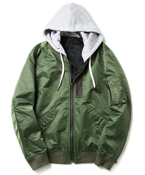 JACKROSE（ジャックローズ）の「フード付きリバーシブルMA-1 （MA-1・メンズ・カーキ/ブラック・L/XL/M）」の7枚目の写真