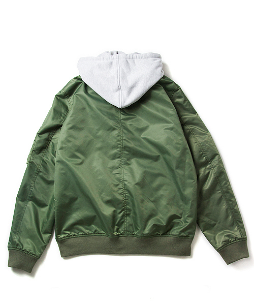 JACKROSE（ジャックローズ）の「フード付きリバーシブルMA-1 （MA-1・メンズ・カーキ/ブラック・L/XL/M）」の8枚目の写真