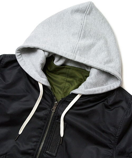 JACKROSE（ジャックローズ）の「フード付きリバーシブルMA-1 （MA-1・メンズ・カーキ/ブラック・L/XL/M）」の11枚目の写真