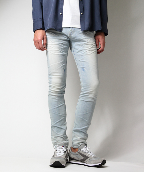 JACKROSE(ジャックローズ)の「スーパーストレッチベーシックデニム(デニムパンツ・メンズ・サックスブルー/インディゴブルー・L/S/M/XL)」の2枚目の写真