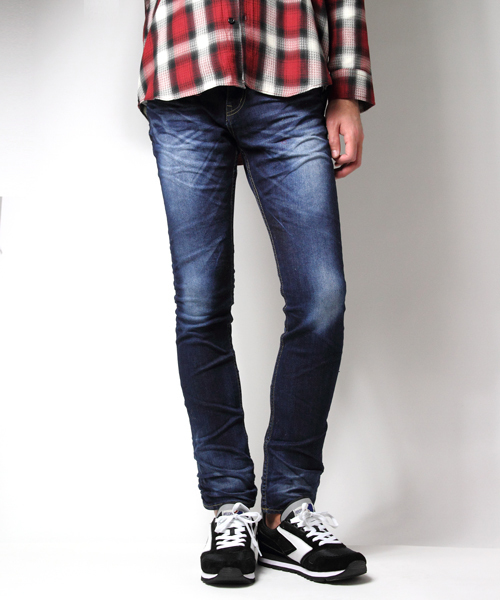 JACKROSE(ジャックローズ)の「スーパーストレッチベーシックデニム(デニムパンツ・メンズ・サックスブルー/インディゴブルー・L/S/M/XL)」の1枚目の写真