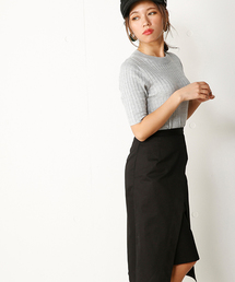 SLY | RIB ハイネック 5分袖 HG TOPS(ニット/セーター)