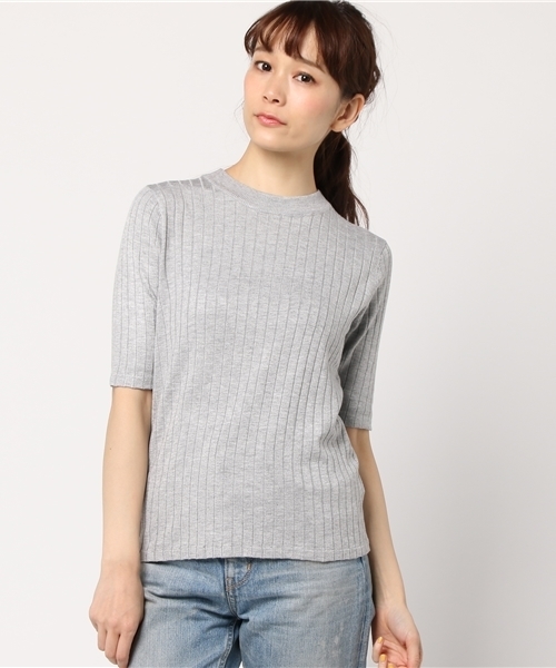 SLY（スライ）の「RIB ハイネック 5分袖 HG TOPS（ニット/セーター・レディース・レッド系その他/ホワイト/ブラック/ブルー系その他/トップグレー・2/1）」の15枚目の写真
