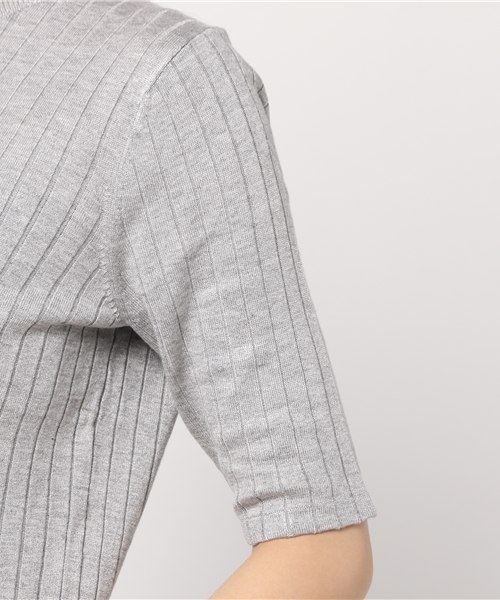 SLY（スライ）の「RIB ハイネック 5分袖 HG TOPS（ニット/セーター・レディース・レッド系その他/ホワイト/ブラック/ブルー系その他/トップグレー・2/1）」の10枚目の写真