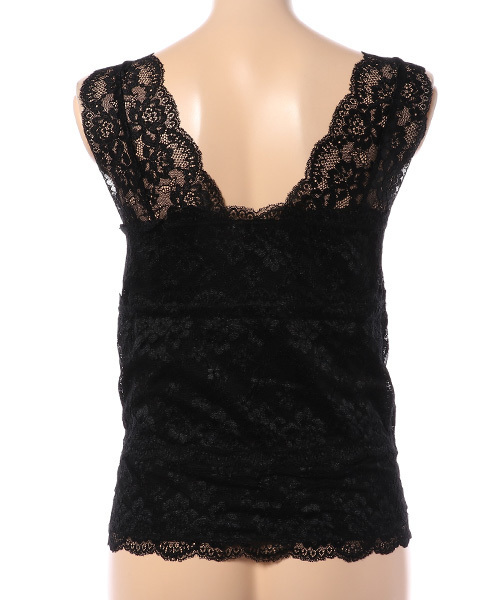 Honeys（ハニーズ）の「カップ付き レースビスチェ（タンクトップ・レディース・オフホワイト/ブラック・M/L）」の3枚目の写真