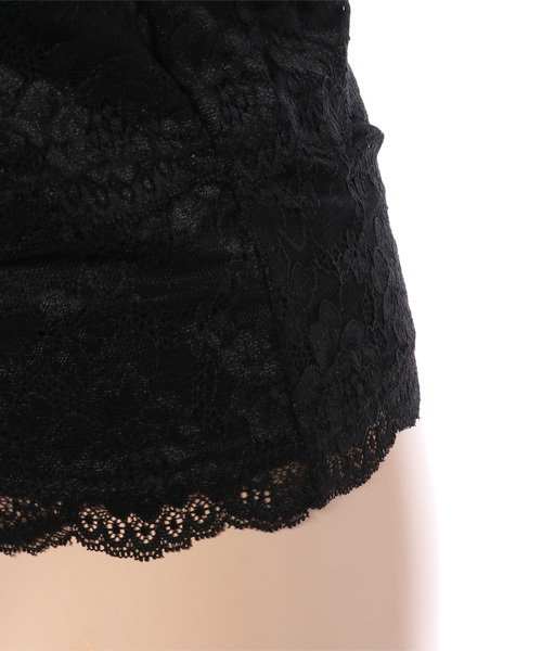 Honeys（ハニーズ）の「カップ付き レースビスチェ（タンクトップ・レディース・オフホワイト/ブラック・M/L）」の6枚目の写真