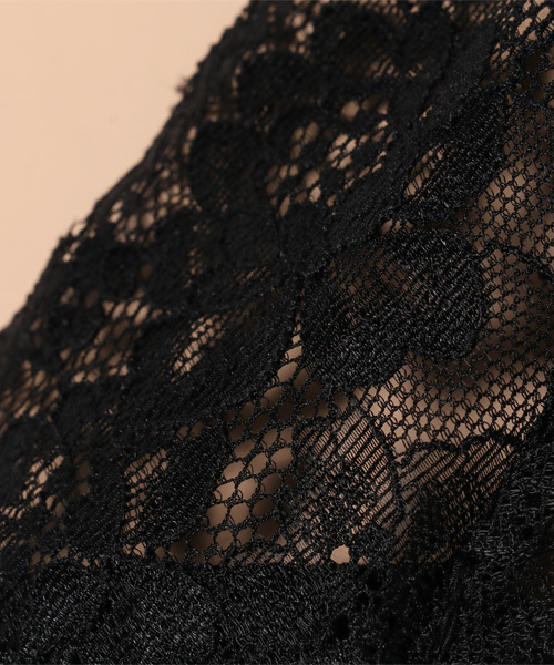 Honeys（ハニーズ）の「カップ付き レースビスチェ（タンクトップ・レディース・オフホワイト/ブラック・M/L）」の7枚目の写真