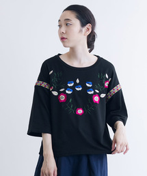 MERLOT | 刺繍クロップドトップス1167(Tシャツ/カットソー)