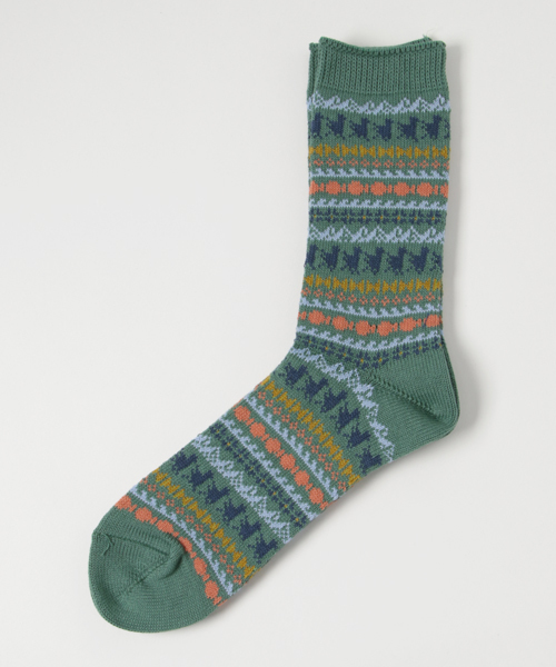 Ne-net（ネネット）の「S 山とさかなソックス（ソックス/靴下・レディース・レッド/オフホワイト/グリーン・02/03）」の3枚目の写真