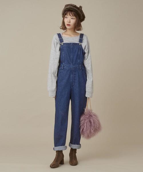 Another Edition(アナザーエディション)の「デニムレースアップサロペット(つなぎ/オールインワン・レディース・ターコイズブルー/コバルトブルー・MEDIUM/SMALL)」の7枚目の写真