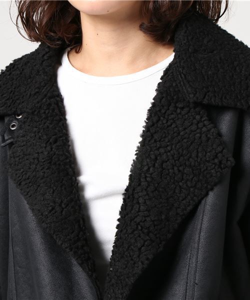 SLY(スライ)の「FAUX MOUTON OVER JK(その他アウター・レディース・ブラック/グレー/オレンジ系その他・1/2)」の4枚目の写真