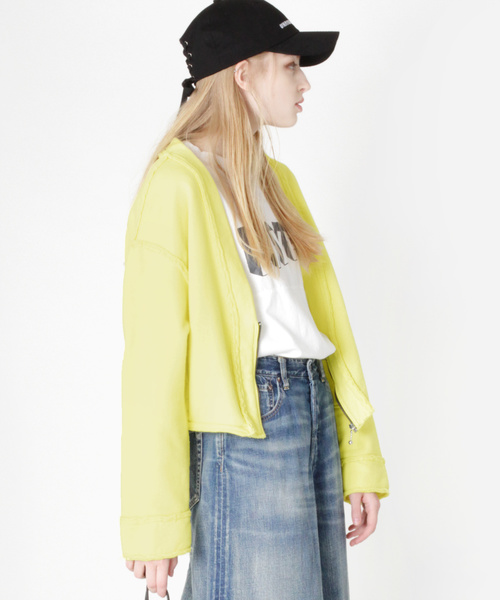 RNA（アールエヌエー）の「M0843 カットオフシームZIPカーディガン（カーディガン/ボレロ・レディース・ベージュ/イエロー/ブラック・MEDIUM）」の16枚目の写真
