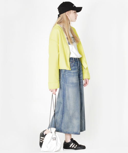 RNA（アールエヌエー）の「M0843 カットオフシームZIPカーディガン（カーディガン/ボレロ・レディース・ベージュ/イエロー/ブラック・MEDIUM）」の12枚目の写真