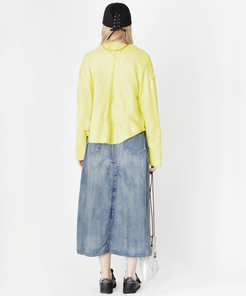 RNA（アールエヌエー）の「M0843 カットオフシームZIPカーディガン（カーディガン/ボレロ・レディース・ベージュ/イエロー/ブラック・MEDIUM）」の8枚目の写真