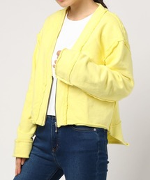 M0843 カットオフシームZIPカーディガン