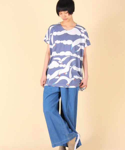 Ne-net（ネネット）の「カモメ T（Tシャツ/カットソー・レディース・パープル/ブルー・02）」の7枚目の写真