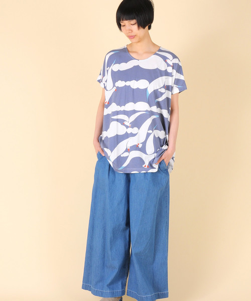 Ne-net（ネネット）の「カモメ T（Tシャツ/カットソー・レディース・パープル/ブルー・02）」の9枚目の写真