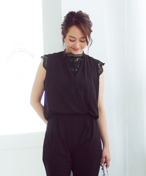 KOBE LETTUCE（コウベレタス）の「総レースデザインハイネックノースリーブブラウス（シャツ/ブラウス・レディース・ネイビー/ブラック/オフホワイト/モカ/ミント・FREE）」の13枚目の写真