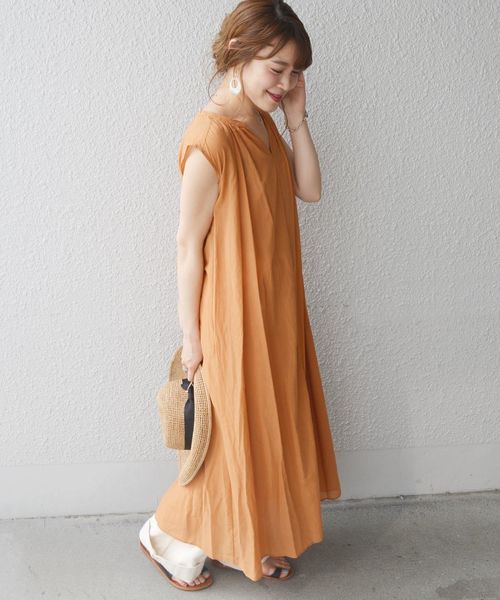 SHIPS（シップス）の「ノースリーブワンピース（ワンピース・レディース・ブラック/オレンジ/オリーブ/ブルー・ONE SIZE）」の7枚目の写真