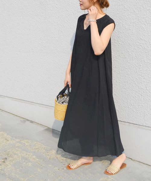 SHIPS（シップス）の「ノースリーブワンピース（ワンピース・レディース・ブラック/オレンジ/オリーブ/ブルー・ONE SIZE）」の5枚目の写真