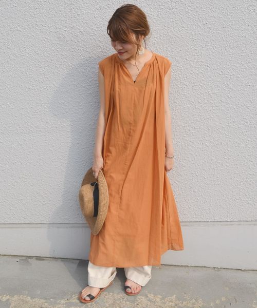 SHIPS（シップス）の「ノースリーブワンピース（ワンピース・レディース・ブラック/オレンジ/オリーブ/ブルー・ONE SIZE）」の6枚目の写真