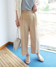 andme | ワイドパンツ ウエストゴム クロップドパンツ(スラックス)