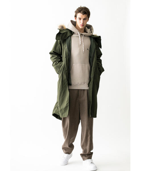 monkey Time オリーブグリーン モッズコート フード付き MONKEY TIME（モンキータイム）の「＜monkey time＞ BACK SATIN QLT