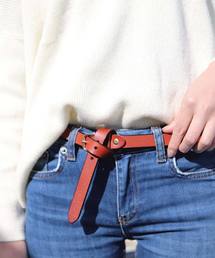 florist | 【本革】細身スクエアバックルレザーベルト(ベルト)