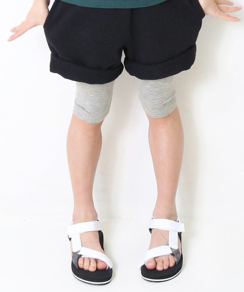 devirock(デビロック)の「天使のレギンス 5分丈スパッツ(レギンス/スパッツ・キッズ・杢グレー/ヘザーチャコール/スモークピンク/ダークネイビー/ホワイト/ブラック/ブラック系その他・100cm/110cm/120cm/130cm/140cm/150cm/80cm/90cm/95cm/160cm)」の5枚目の写真