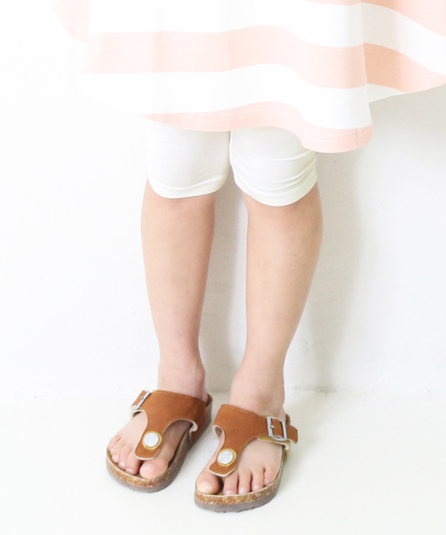 devirock(デビロック)の「天使のレギンス 5分丈スパッツ(レギンス/スパッツ・キッズ・杢グレー/ヘザーチャコール/スモークピンク/ダークネイビー/ホワイト/ブラック/ブラック系その他・100cm/110cm/120cm/130cm/140cm/150cm/80cm/90cm/95cm/160cm)」の2枚目の写真