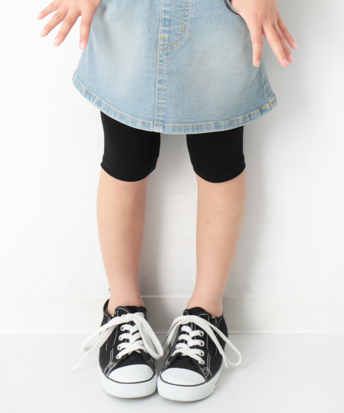 devirock(デビロック)の「天使のレギンス 5分丈スパッツ(レギンス/スパッツ・キッズ・杢グレー/ヘザーチャコール/スモークピンク/ダークネイビー/ホワイト/ブラック/ブラック系その他・100cm/110cm/120cm/130cm/140cm/150cm/80cm/90cm/95cm/160cm)」の3枚目の写真