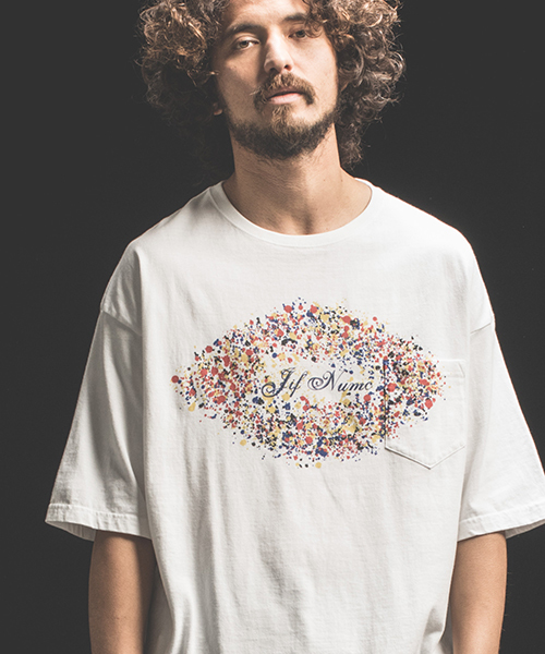 Jih Nunc（ジーヌンク）の「mt5703-ビッグシルエットプリントTシャツ -COLOR PAINT LOGO-（Tシャツ/カットソー・メンズ・ホワイト/グレー・M/L）」の11枚目の写真