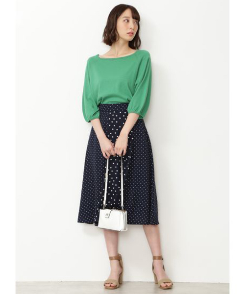 NATURAL BEAUTY BASIC（ナチュラルビューティーベーシック）の「【CanCam 5月号掲載】手洗い可能/ミックスドットプリントスカート（スカート・レディース・ブラウン系その他/ブルー系その他6・SMALL/MEDIUM）」の5枚目の写真