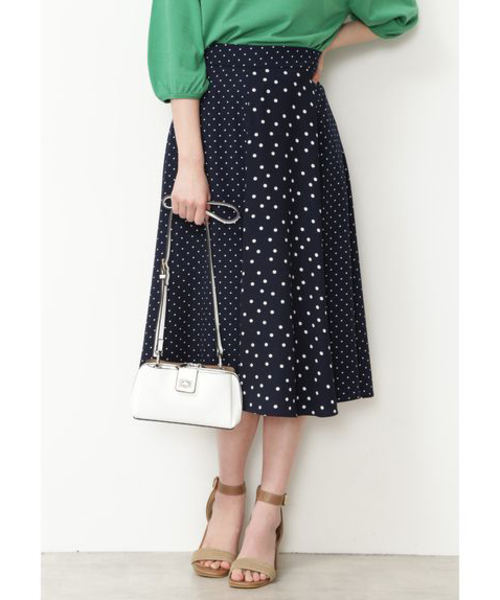 NATURAL BEAUTY BASIC（ナチュラルビューティーベーシック）の「【CanCam 5月号掲載】手洗い可能/ミックスドットプリントスカート（スカート・レディース・ブラウン系その他/ブルー系その他6・SMALL/MEDIUM）」の7枚目の写真