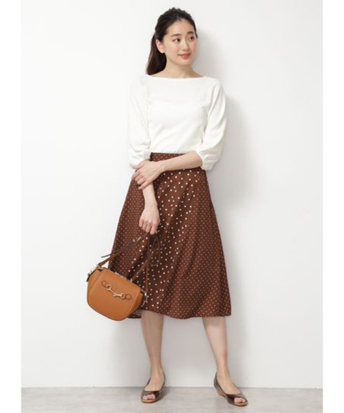NATURAL BEAUTY BASIC（ナチュラルビューティーベーシック）の「【CanCam 5月号掲載】手洗い可能/ミックスドットプリントスカート（スカート・レディース・ブラウン系その他/ブルー系その他6・SMALL/MEDIUM）」の11枚目の写真