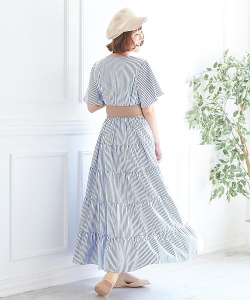 KOBE LETTUCE（コウベレタス）の「ティアードボリュームマキシワンピース（ワンピース・レディース・ブラック/ベージュ/オフホワイト/ピンク/ブルー/ライトカーキ/ブルー系その他/ホワイト系その他・FREE）」の19枚目の写真