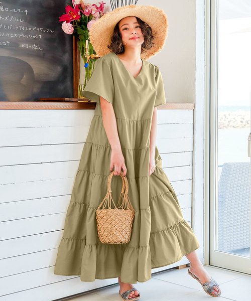 KOBE LETTUCE（コウベレタス）の「ティアードボリュームマキシワンピース（ワンピース・レディース・ブラック/ベージュ/オフホワイト/ピンク/ブルー/ライトカーキ/ブルー系その他/ホワイト系その他・FREE）」の20枚目の写真