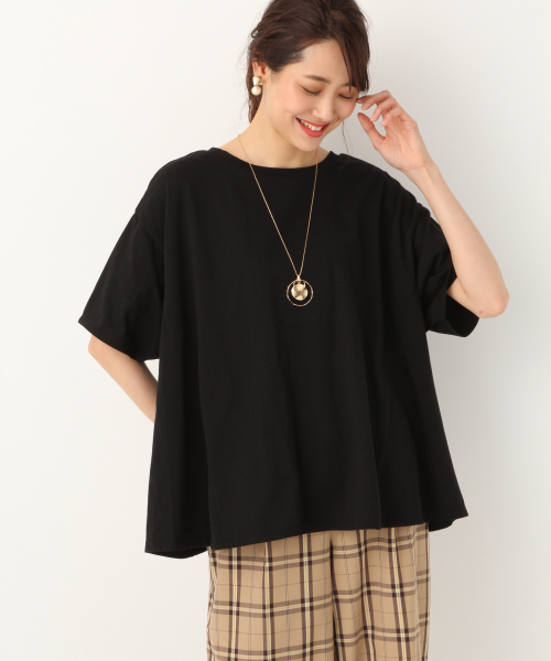 GLOBAL WORK（グローバルワーク）の「2WAYウエストデザインTEE/835072（Tシャツ/カットソー・レディース・ホワイト/イエロー/フューシャピンク/ブラック・FREE）」の2枚目の写真