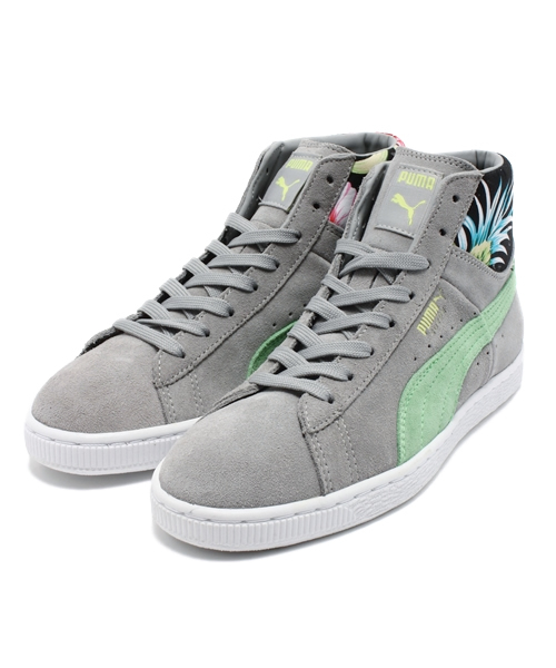 PUMA（プーマ）の「スウェードミッドクラシック＋トロピカリア (UNISEX) - Sport Classics - SUEDE（スニーカー・メンズ・ブラック/グレー・23cm/27.5cm/28cm/24.5cm/27cm/29cm/28.5cm/22.5cm/31cm/23.5cm/26.5cm/30cm/24cm/25.5cm/25cm/26cm）」の2枚目の写真