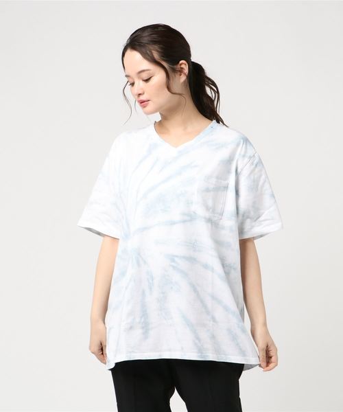 VENCEEXCHANGE(ヴァンスエクスチェンジ)の「デニム*タイダイビッグTシャツ(Tシャツ/カットソー・レディース・ライトブルー/ブルー・FREE)」の6枚目の写真
