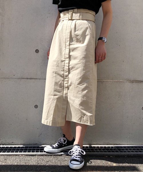 PAGEBOY（ページボーイ）の「ミリタリーナロースカート（スカート・レディース・オフホワイト/ブラック/カーキ・SMALL/MEDIUM）」の2枚目の写真