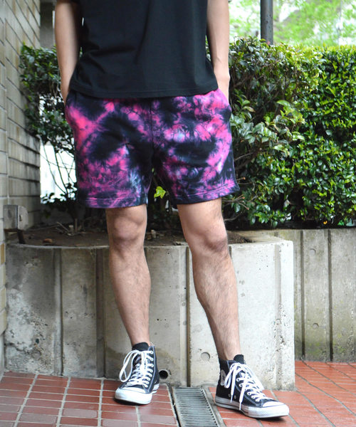 ROOPTOKYO(ループトウキョウ)の「CAL O LINE/キャルオーライン TIE-DYE SWEAT SHORTS(その他パンツ・メンズ・ブラック/パープル・M/L)」の1枚目の写真