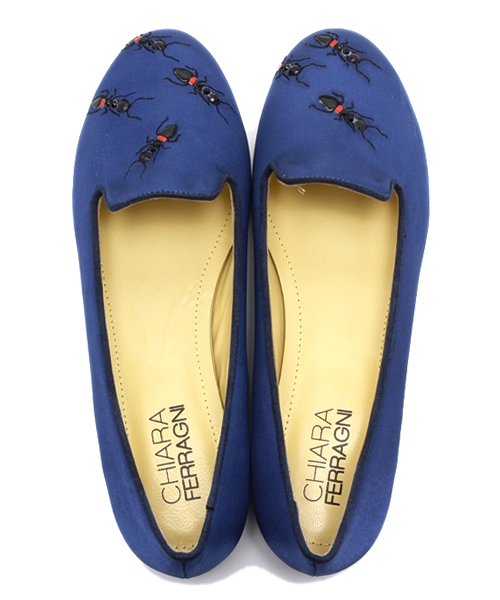 Ray BEAMS(レイビームス)の「CHIARA FERRAGNI / サテン Bug スリッポン(その他シューズ・レディース・ネイビー・37/39/36/38/35)」の1枚目の写真