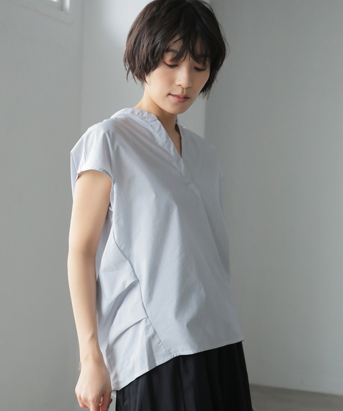 ブラウス シャツ タックノースリーブブラウス レディース select MOCA ブラウス シャツ ショルダータックノースリーブ