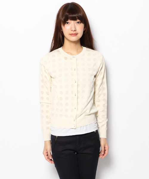 Paul Smith BLACK Paul by Paul Smith（ポールスミスブラック ポールバイポールスミス）の「デボアポルカカーディガン（Paul Smith BLACK）（カーディガン/ボレロ・レディース・アイボリー系/ブラック系/グレー系/グリーン系・MEDIUM/X-LARGE）」の12枚目の写真