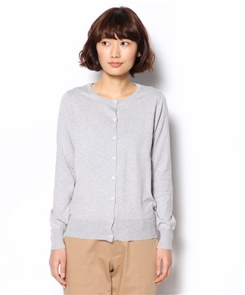 SHIPS for women（シップスフォーウィメン）の「コットン クルーネック カーディガン（カーディガン/ボレロ・レディース・ブルー/ホワイト/グレー/ベージュ/ピンク系その他/イエロー/グリーン・38/36）」の9枚目の写真