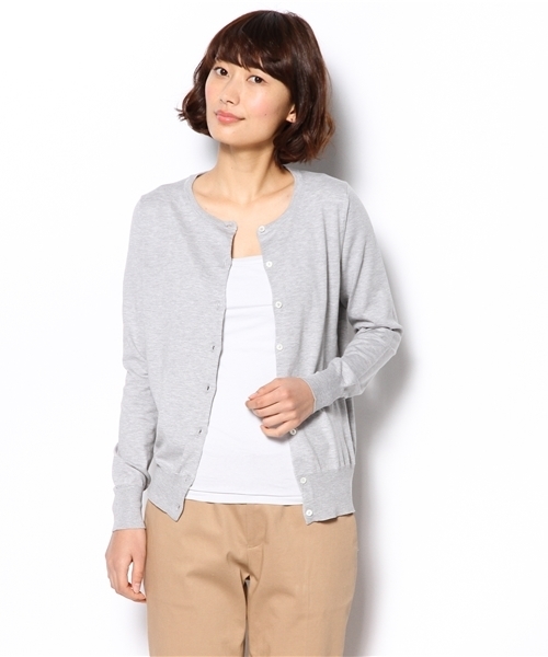 SHIPS for women（シップスフォーウィメン）の「コットン クルーネック カーディガン（カーディガン/ボレロ・レディース・ブルー/ホワイト/グレー/ベージュ/ピンク系その他/イエロー/グリーン・38/36）」の12枚目の写真